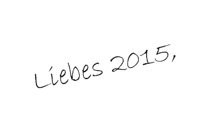 Aus der Redaktion. Liebes 2015! Aus der Redaktion. Liebes 2015!